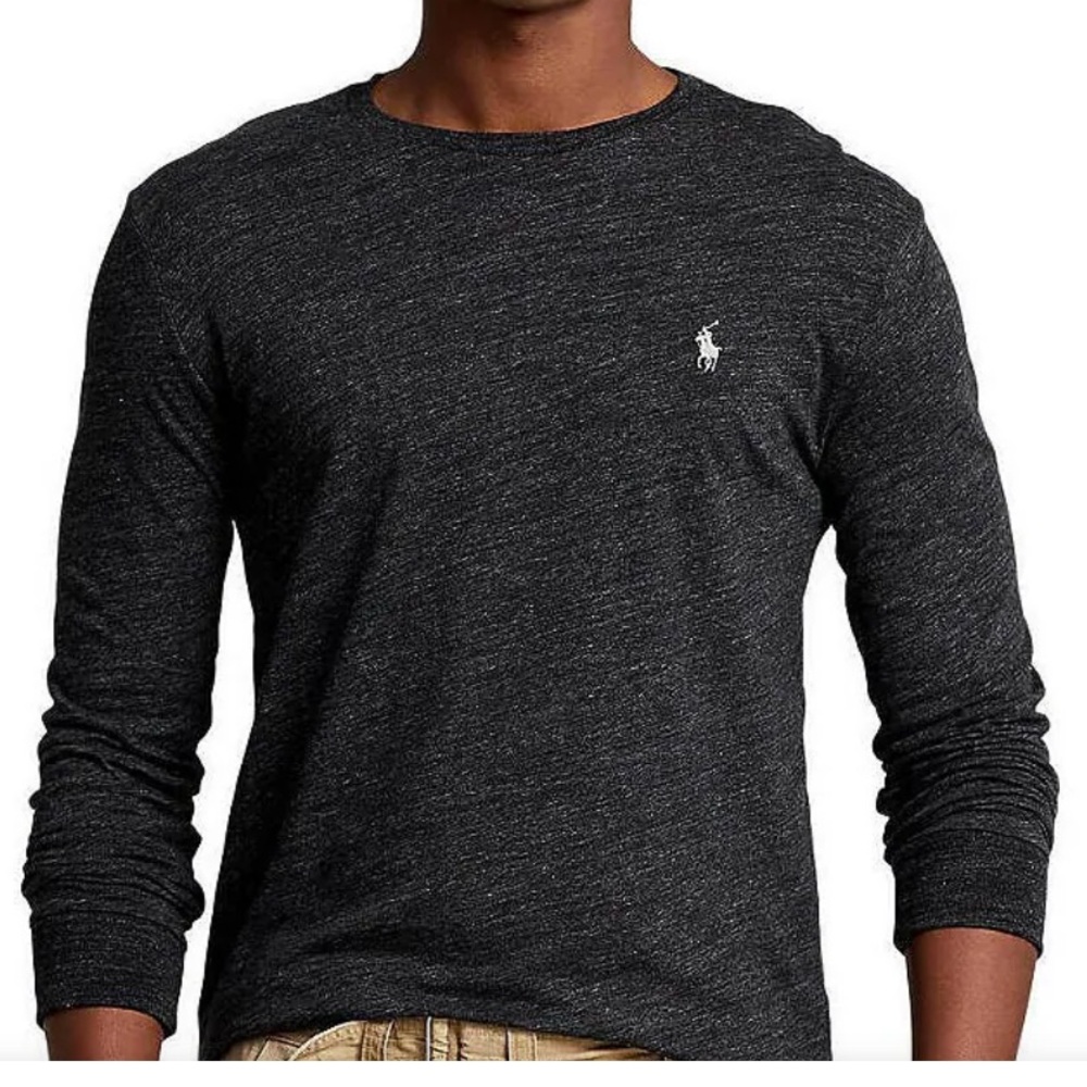 Polo Ralph Lauren Men's Crew Neck Long Sleeve Tee Shirt Size Small Heather Gray